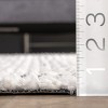 Nuloom Joanna Diamond Trellis Soft Shag Fringe Kitchen Runner Indoor Area Rug - Hallway, Entryway, 2' 8" x 8', Beige - 3 of 4