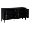 Gulches Retro Sideboard with Circular Groove Design Round Metal Door Handle Black for Entrance Dining Room Living Room - 4 of 4