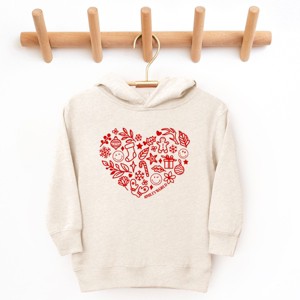SmileyWorld Christmas Outline Heart - Toddler Hoodie - 1 of 4