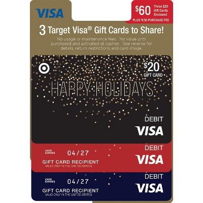 Visa Multipack 3 20 Gift Cards 8 50 Fee Target - roblox cards packs