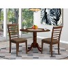 Kitchen Table Set with Chairs - Round Dining Table & 4 Chairs - Modern Style - Asian Hardwood - 2 of 4