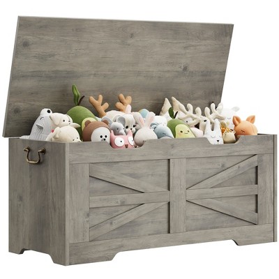 Storage Chest Toy Chest for Boys, Girls, Kids Wooden Toy Box with Lids and Safety Hinge, Entryway Storage Bench Chest, Storage Trunk