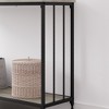 Console Table - Glass Shelf, Metal Frame, 33.5” Behind Couch Table Industrial Hallway Table for Living Room, Foyer, Bedroom - 2 of 4