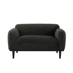 Christopher Knight Home Chaparral Upholstered Velvet Loveseat, Dark Gray/Matte Black - 1 of 4