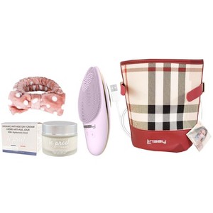 LINSAY Facial Cleansing Brush with LED Skin Therapy Bundle with Le preel Paris Organic Day Time Cream, USB Cable, Headband and Cosmetic Bag - 1 of 4