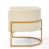 Upholstered Velvet Accent Chair with Golden Metal Stand,Mid-Century Living Room Leisure Chair with Curve Backrest-Cuddlewood - 4 of 4