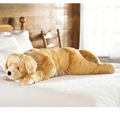 Plow & Hearth Super Soft Golden Retriever Body Pillow with Realistic Features