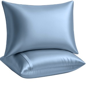 BLISSFORD Satin Pillowcase with Zipper, Satin Pillow Cases 2 Pack, Silk Pillow Cover - 1 of 4