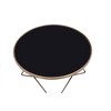 Round Smoky Glass Coffee Table with Champagne-Finished Metal Base for Contemporary Living Spaces - 4 of 4