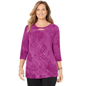 Catherines Women's Plus Size Starlight Top - 1 of 4