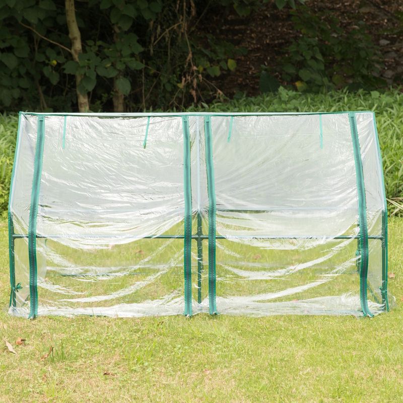 Gardenised Green Outdoor Waterproof Portable Plant Greenhouse with 2 Clear Zippered Windows, 6 of 12