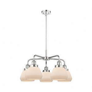 Fulton - 5 Light Stem Hung Chandelier In Art Deco Style-13.5 Inches Tall and 24.5 Inches Wide - 1 of 1