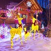 Costway 3 PCS Lighted Family Deer Set with LED Lights RGB Flashing Lights 12 Ground Stakes - 4 of 4