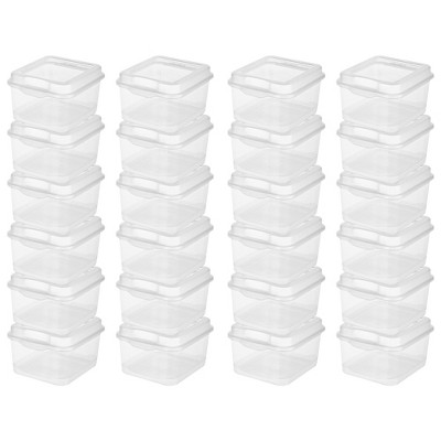 Sterilite Large FlipTop Stackable Small Storage Bin with Hinging Lid,  Plastic Container to Organize Desk at Home, Classroom, Office, Clear (12  Pack)