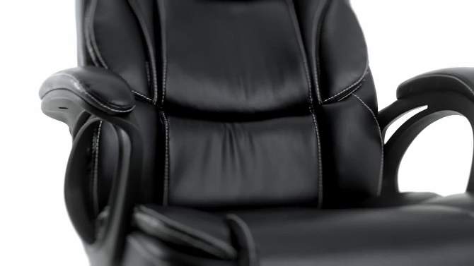 Yaheetech PU Leather Height Adjustable Office Chair with High Back,Black, 2 of 8, play video