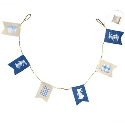 The Lakeside Collection Blue and White Plaid Easter Collection - Garland