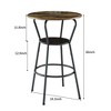3 Piece Round Bar Table Set for 2, 2 Tier Small Pub Dining Set, Counter Height Table and Chairs Set, Wood Bistro Set for Kitchen Dining Room - 4 of 4