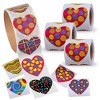 Playbees Funky Heart Stickers Roll – 400 Assorted Heart-Shaped Stickers in 4 Rolls, Perfect for Kids’ Crafts and Celebrations - 2 of 4