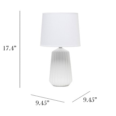 17.4" White Ceramic Nightstand Lamp with Empire Shade
