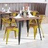 Flash Furniture Luna Commercial Grade Metal Indoor-Outdoor Stack Chair with Arms, All-Weather Polystyrene Seat and Vertical Slat Back - 2 of 4