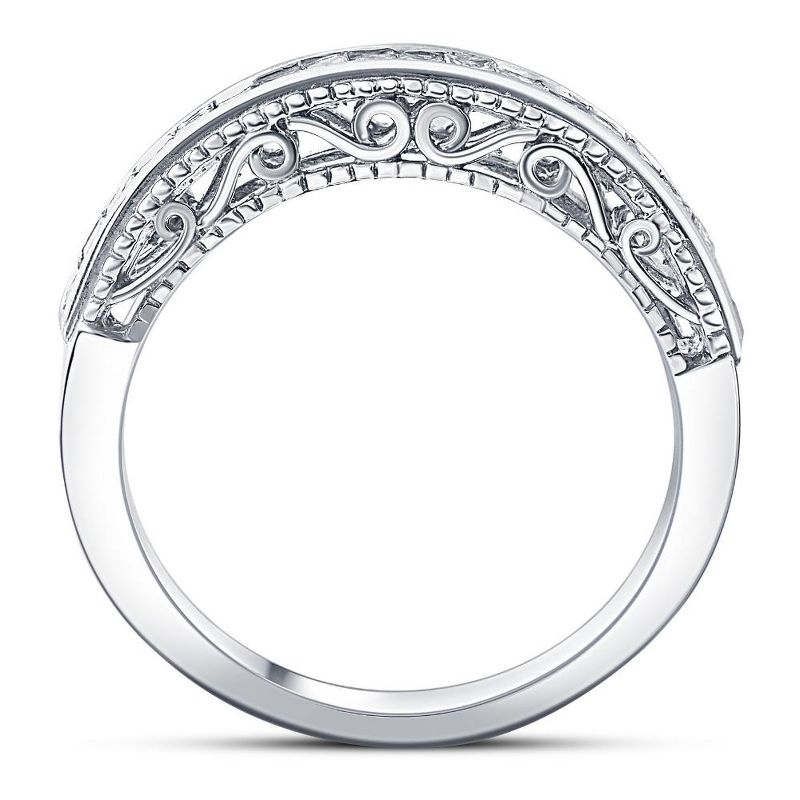 Pompeii3 1/2ct Princess Cut Vintage 14K Diamond Anniversary Ring, 3 of 5