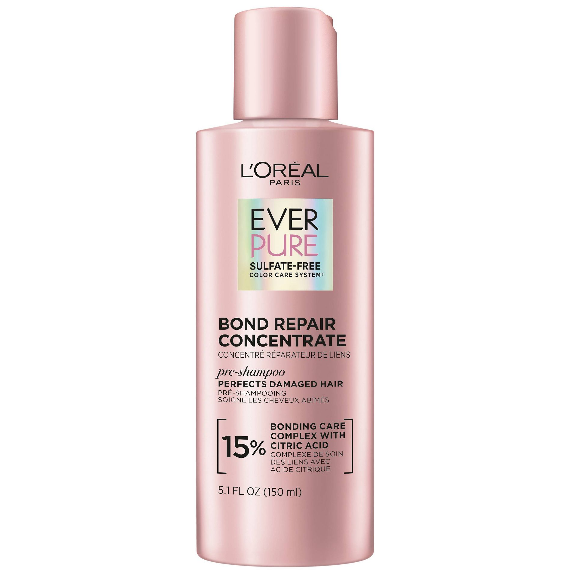 L'Oreal Paris EverPure Sulfate Free Bond Repair Pre Shampoo Treatment: Vegan Formula, Damage & Strengthens, 5.1 fl oz