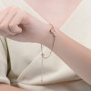 Guili Kids/Teens 18K Rose Gold Plated Adjustable Heart Charm Bracelet with Cubic Zirconia - Stylish, Elegant Jewelry for Everyday or Special Occasions - 3 of 3