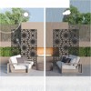 DSVIMOY Privacy Screens, Freestanding Outdoor Indoor Privacy Screen, Sun Flower Shape Decorative Privacy Screen, Black, 48.31"*15.75"*70.75" - 2 of 4