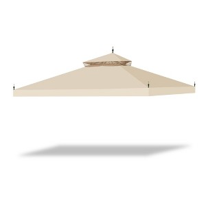 Yescom 10x10Ft Canopy Cover Top 2Tier PU Water Resistance for Brand_Model Walmart/MS17-31-4-2 Arrow Gazebo Outdoor Beige - 1 of 4