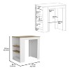 APRILSOUL Kitchen Island with 3-Side Shelves, Wengue/Ibiza Marble Top, Dining and Prep Station - 4 of 4