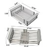 LunaLulinlk Expandable Dish Drying Rack Over The Sink Dish Basket Drainer with Telescopic Arms Functional Kitchen Sink Organizer - 2 of 4