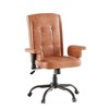 VECELO Ergonomic Leather Office Chair, Adjustable Swivel Desk Chair with Armrests & Lumbar Support, Black/Brown - 2 of 4