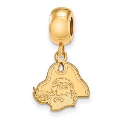 Black Bow Jewelry 14k Yellow Gold Plated Sterling Silver East Carolina Pirates NCAA Bead Charm