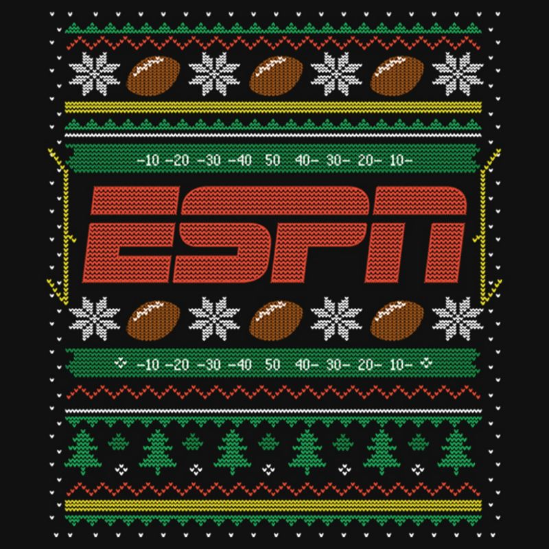 Men's ESPN Football Christmas Sweater Long Sleeve Shirt, 2 of 5