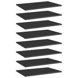 vidaXL Bookshelf Boards 8 pcs High Gloss Black 23.6"x15.7"x0.6" Engineered Wood - 1 of 4