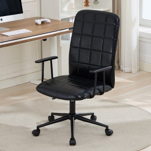 TopComfy Task and Office Chairs High Backrest Armrests Soft Foam 360 Swivel Adjustable Gaslift For Home Office Gaming, Black, 29.52"*10.62"*22.83" - 1 of 4