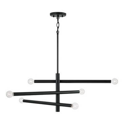 Capital Lighting Zane 6 - Light Chandelier in  Matte Black