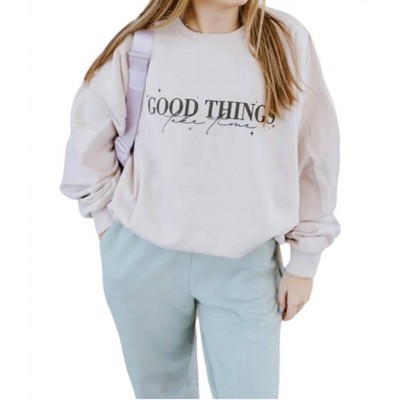 Women's Good Things Take Time Sweatshirt - DISTRESSED VINTAGE
