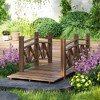 Outsunny 5 ft. Garden Bridge with Safety Rails, Wooden Outdoor Bridge for Backyard Ponds, Creeks, Streams - 3 of 4