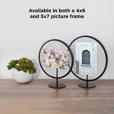 Black Iron 4x6 Floating Tabletop and Wall Picture Frame