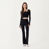 Anna-Kaci Active Women's Ribbed Knit Flare Pants with Wrap Tie Waistband and High Waist Silhouette - 2 of 4