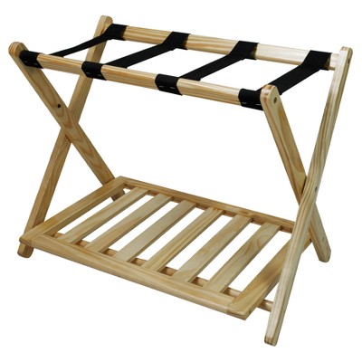 Folding Luggage Suitcase Rack Bamboo Foldable Hotel Shelf Stand For  Travel&Home