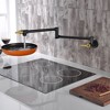 SUMERAIN Pot Filler Faucet Wall Mount  Black & Gold Double Joint Swing Arms, Two Handle - 4 of 4