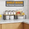 2-Pack Kitchen Cabinet Shelf Racks, Expandable Spice Rack for Pantry & Cupboard Storage, Black & Natural - 4 of 4