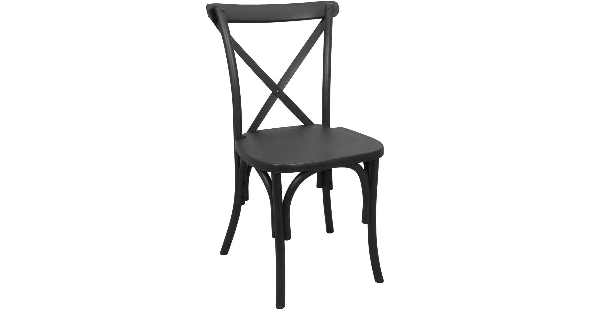 Emma and Oliver Black Resin X-Back Chair