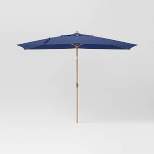 10'x6' Rectangular Market Patio Umbrella - Light Wood Pole - Threshold™