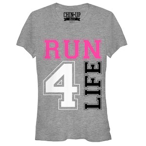 Juniors Womens CHIN UP Run For Life T-Shirt - 1 of 3