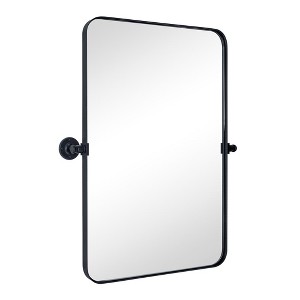 TEHOME Rounded Rectangular Pivoting Metal Framed Wall Mounted Bathroom Vanity Mirror - 1 of 4