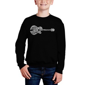 LA Pop Art Country Guitar - Boy's Word Art Crewneck Sweatshirt - 1 of 3