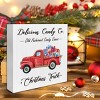 Rustic Christmas Decor: Red Wooden Truck Sign, Farmhouse Style - 5 x 5 Inch - 2 of 4